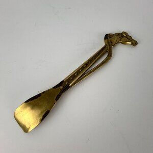Solid Brass Horse Head Shoe Horn Heavy 9 inches Vintage Western Dad Ranch